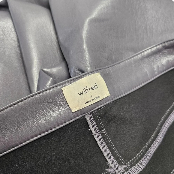 Aritzia Wilfred The Melina Pant Size 4 High Rise Straight Leg Vegan Leather - Picture 2 of 9